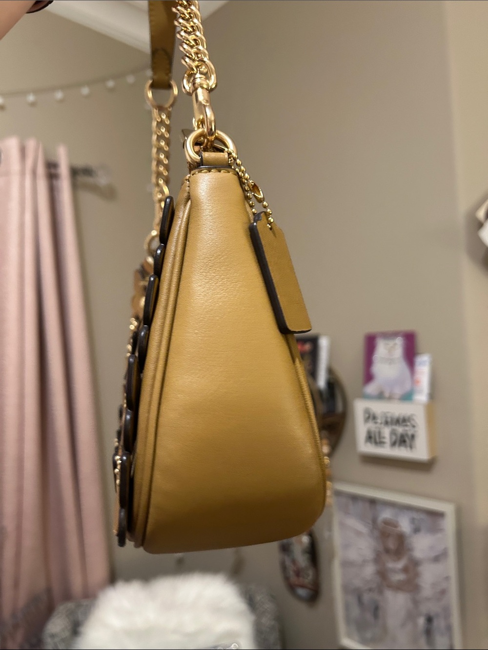 Coach Butterfly Appliqué Shoulder Crossbody Butterfly Bag in Tan - Picture 6 of 8
